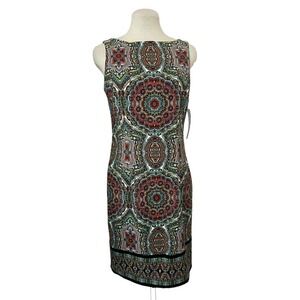London Times Floral Sleeveless Sheath Dress Size 4